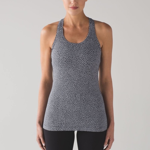 Lululemon Cool Racerback II Tank Top Frozen Fizz White Black